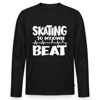 Skating To My Own Beat Heartbeat Skater Gift idea - Men's Premium Organic Long Sleeve Shirt - black - Front - Nico (187cm)