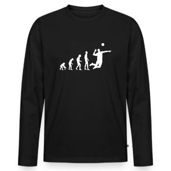 Volleyball Evolution - Männer Premium Bio Langarmshirt - Schwarz - Vorne - Nico (187cm)