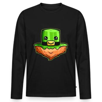 Kawaii has with face and red beard for st. - Men's Premium Organic Long Sleeve Shirt - black - Front - Nico (187cm)