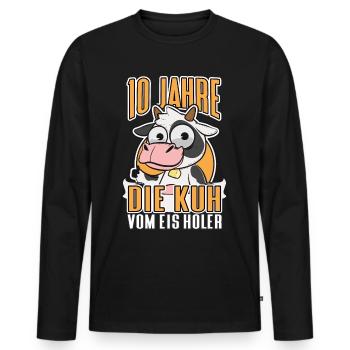 10 Jähriges Jubiläum Dienstjubiläum Geschenk - Männer Premium Bio Langarmshirt - Schwarz - Vorne - Nico (187cm)
