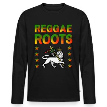 Reggae Roots Lion of Judah - T-shirt manches longues Premium bio Homme - noir - Devant - Nico (187cm)