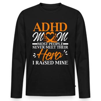 ADHD Mom ADHD Awareness Emrbace Neurodiversity - Men's Premium Organic Long Sleeve Shirt - black - Front - Nico (187cm)