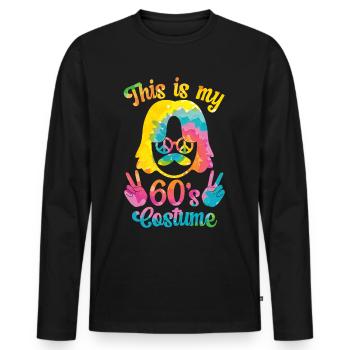 Costume de fête des années 60 des années 1960 des années soixante - T-shirt manches longues Premium bio Homme - noir - Devant - Nico (187cm)