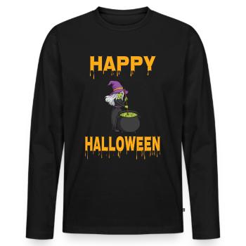 Witch Halloween Magic Gift Gift Idea - Men's Premium Organic Long Sleeve Shirt - black - Front - Nico (187cm)