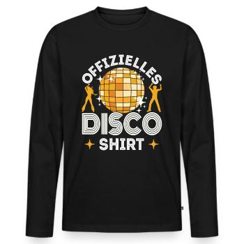 Disco 80er 70er Jahre Disko Party Outfit Discothek - Männer Premium Bio Langarmshirt - Schwarz - Vorne - Nico (187cm)