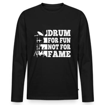 Batteurs Tambour Pour Le Plaisir Pas Pour La Renommée Cadeaux Batteur - T-shirt manches longues Premium bio Homme - noir - Devant - Nico (187cm)