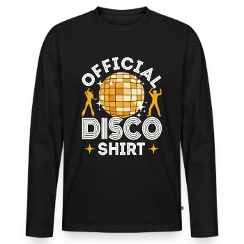 Disco 70s 80s Disco Party Outfit DiscoTheque - Men's Premium Organic Long Sleeve Shirt - black - Front - Nico (187cm)