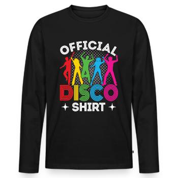 Disco 70s 80s Disco Party Outfit DiscoTheque - Men's Premium Organic Long Sleeve Shirt - black - Front - Nico (187cm)