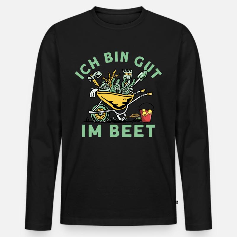 Ich Bin Gut Im Beet - Männer Premium Bio Langarmshirt - Schwarz