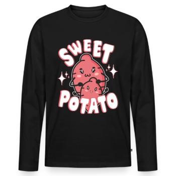 Funny Potatoes - Cool Sweet Potato Farmer Gifts - Männer Premium Bio Langarmshirt - Schwarz - Vorne - Nico (187cm)