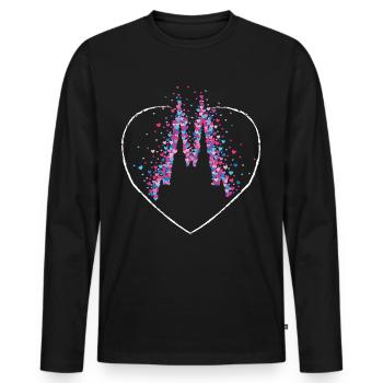 Cathédrale de Cologne Viva Colonia Cologne Carnaval de Cologne - T-shirt manches longues Premium bio Homme - noir - Devant - Nico (187cm)