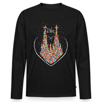 Cologne Cathedral Cologne Kölle Colonia Carnival - Men's Premium Organic Long Sleeve Shirt - black - Front - Nico (187cm)