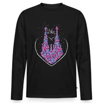 Cologne Cathedral Red Cologne Cologne Kölle Colonia Carnival - Men's Premium Organic Long Sleeve Shirt - black - Front - Nico (187cm)