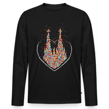 Cologne Cathédrale de Cologne Carnaval Carnaval Fastelovend - T-shirt manches longues Premium bio Homme - noir - Devant - Nico (187cm)