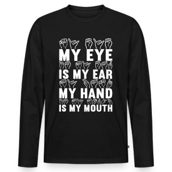 Sourds sourds-muets sourds sourds - T-shirt manches longues Premium bio Homme - noir - Devant - Nico (187cm)