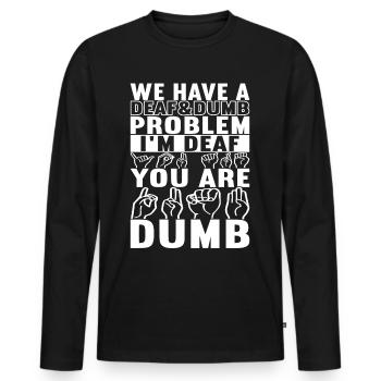 Sourds sourds-muets sourds sourds - T-shirt manches longues Premium bio Homme - noir - Devant - Nico (187cm)