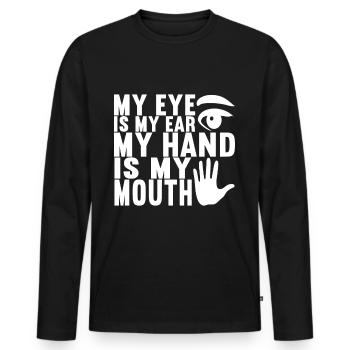 Sourds sourds-muets sourds sourds - T-shirt manches longues Premium bio Homme - noir - Devant - Nico (187cm)
