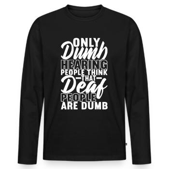 Sourds sourds-muets sourds sourds - T-shirt manches longues Premium bio Homme - noir - Devant - Nico (187cm)