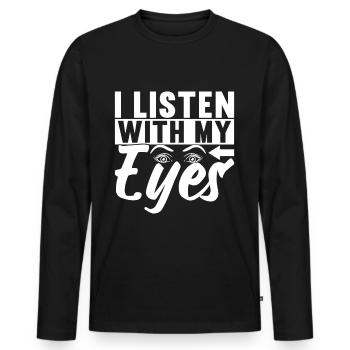 Sourds sourds-muets sourds sourds - T-shirt manches longues Premium bio Homme - noir - Devant - Nico (187cm)