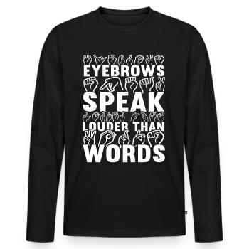 Sourds sourds-muets sourds sourds - T-shirt manches longues Premium bio Homme - noir - Devant - Nico (187cm)