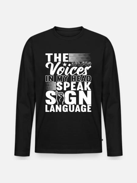 Deaf Deaf-mute Deaf - Men's Premium Organic Long Sleeve Shirt - black