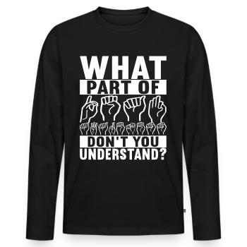 Sourds sourds-muets sourds sourds - T-shirt manches longues Premium bio Homme - noir - Devant - Nico (187cm)