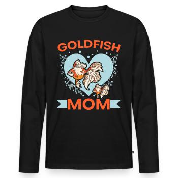 Poisson rouge Maman Aquariophile sous-marin Pisciculture - T-shirt manches longues Premium bio Homme - noir - Devant - Nico (187cm)