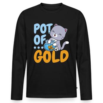 Goldtopf Fisch Aquarianer Fischzucht Goldfisch - Männer Premium Bio Langarmshirt - Schwarz - Vorne - Nico (187cm)