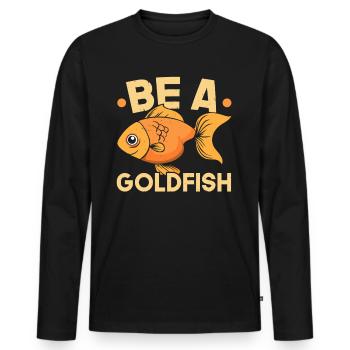 Be a Goldfish Underwater Fish Aquarist Fisc - Men's Premium Organic Long Sleeve Shirt - black - Front - Nico (187cm)