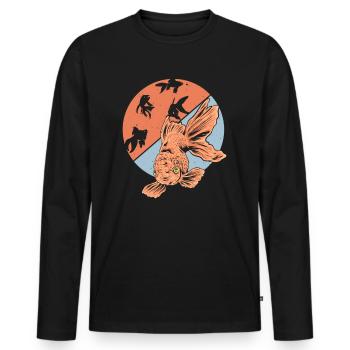 Poissons rouges Poissons sous-marins Aquariophiles Contenu des poissons - T-shirt manches longues Premium bio Homme - noir - Devant - Nico (187cm)