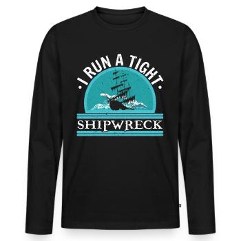 Je dirige un navire à épave solide Nautique - T-shirt manches longues Premium bio Homme - noir - Devant - Nico (187cm)