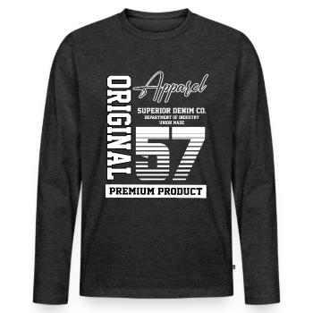 1957 Vintage Birthday Vintage Gift Retro - Men's Premium Organic Long Sleeve Shirt - heather anthracite - Front - Nico (187cm)