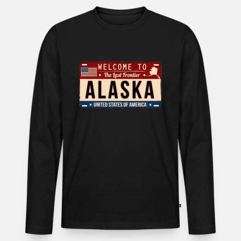 Alaska - Männer Premium Bio Langarmshirt - Schwarz