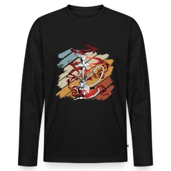 Shisha Tshirt Men Women's Hookah Pipe - Men's Premium Organic Long Sleeve Shirt - black - Front - Nico (187cm)