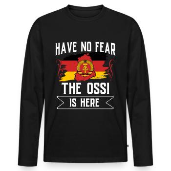 East Germany Gift East Ossi GDR Ostalgia - Men's Premium Organic Long Sleeve Shirt - black - Front - Nico (187cm)