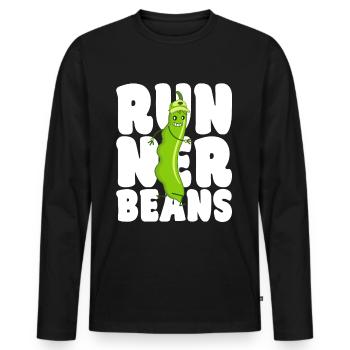 Funny Scarlet Runner Bean Cool Runner Beans Gift - Männer Premium Bio Langarmshirt - Schwarz - Vorne - Nico (187cm)
