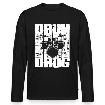 Drum Is My Drug Drum Set For Percussionists Gifts - Männer Premium Bio Langarmshirt - Schwarz - Vorne - Nico (187cm)