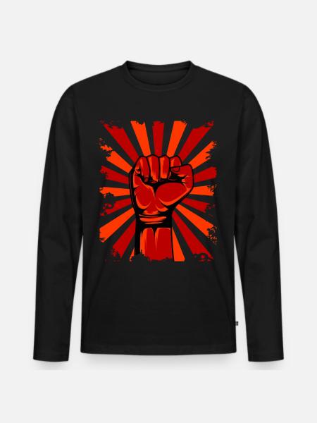 Faust Routes Solidarity Strength Resistance - Men's Premium Organic Long Sleeve Shirt - black
