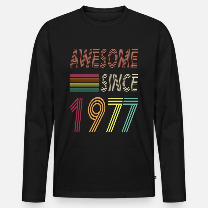 Awesome since 1977 - Männer Premium Bio Langarmshirt - Schwarz
