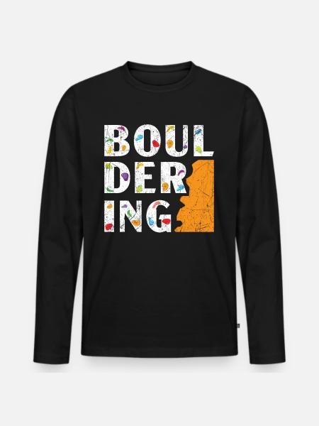 Boulderer Escalade Alpinisme Bloc - T-shirt manches longues Premium bio Homme - noir