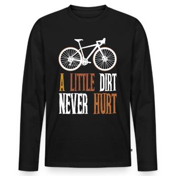 Gravel Bike Cyclist Cyclocross Gravelbike - Men's Premium Organic Long Sleeve Shirt - black - Front - Nico (187cm)