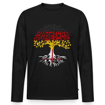 Sardaigne Drapeau sarde Sardaigne Sardaigne - T-shirt manches longues Premium bio Homme - noir - Devant - Nico (187cm)