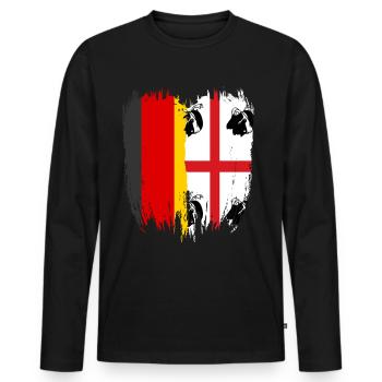Sardaigne Drapeau sarde Sardaigne Sardaigne - T-shirt manches longues Premium bio Homme - noir - Devant - Nico (187cm)