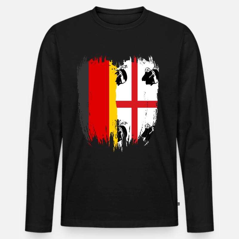 Sardaigne Drapeau sarde Sardaigne Sardaigne - T-shirt manches longues Premium bio Homme - noir