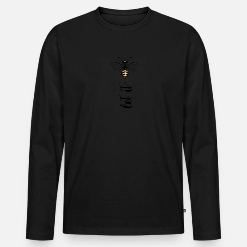 Let It Bee - Männer Premium Bio Langarmshirt - Schwarz