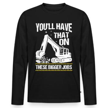 Vintage vous aurez cela sur ces plus gros travaux - T-shirt manches longues Premium bio Homme - noir - Devant - Nico (187cm)