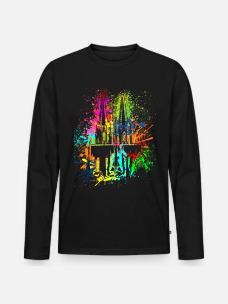 Köln Domkirke Karneval Köln Kostume udskiftning - Premium økologisk langærmet T-shirt til mænd - sort
