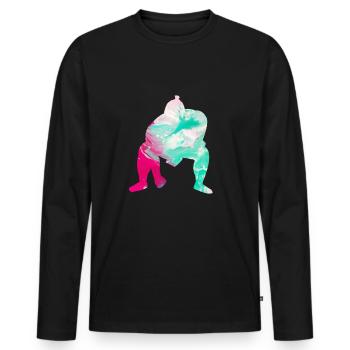 Lutteur de lutte Sumo Fighter Wrestling - T-shirt manches longues Premium bio Homme - noir - Devant - Nico (187cm)