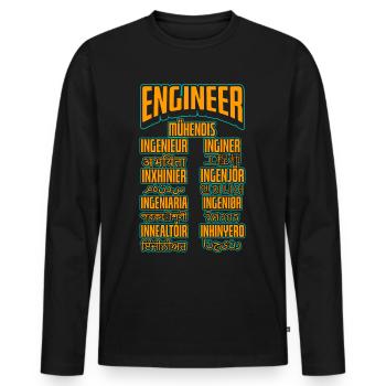 Language Engineer Engineering Career - Men's Premium Organic Long Sleeve Shirt - black - Front - Nico (187cm)