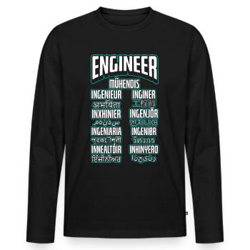 Ingénieur linguistique Carrière d’ingénieur - T-shirt manches longues Premium bio Homme - noir - Devant - Nico (187cm)